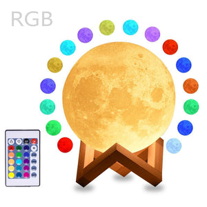 Moon Lamp 3D Print Night Light - LuxxStores