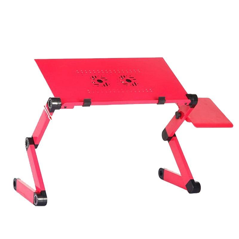 Two Fan Laptop Desks Portable Adjustable Foldable Table - LuxxStores
