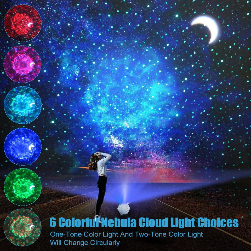 Touch&Voice Night Light Projector Starry Sky Projection Ocean Wave Water Wave - LuxxStores