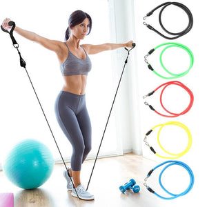 11pcs Pull Rope Fitness Exercises Resistance Bands Training Workout Yoga - LuxxStores
