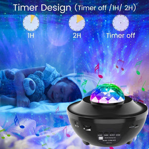 Galaxy Star Lights Ocean Wave Projector ( Built-in Bluetooth Speaker and Remote Control) - LuxxStores