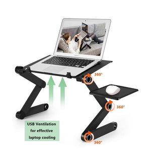 Two Fan Laptop Desks Portable Adjustable Foldable Table - LuxxStores