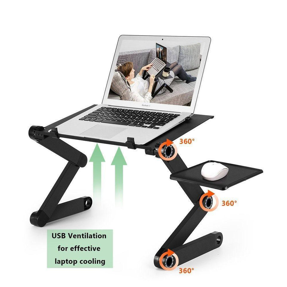 Two Fan Laptop Desks Portable Adjustable Foldable Table - LuxxStores