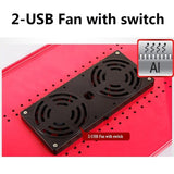Two Fan Laptop Desks Portable Adjustable Foldable Table - LuxxStores