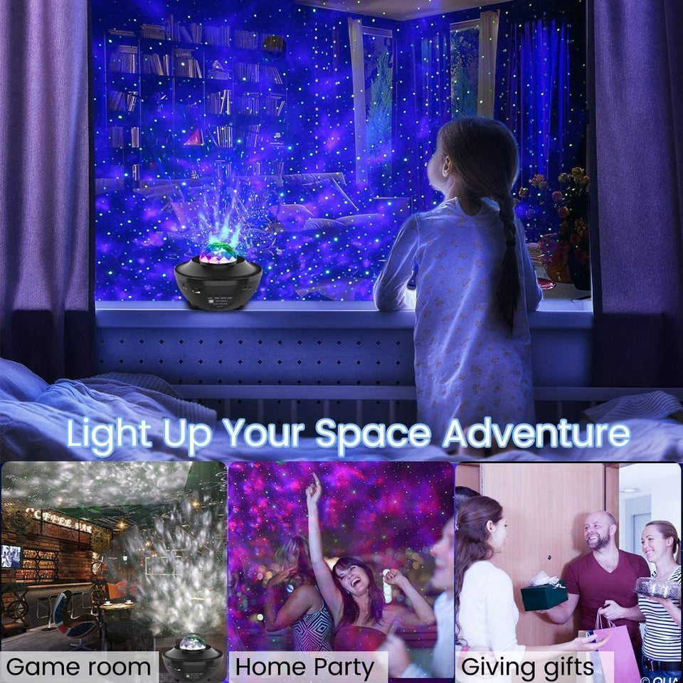 Galaxy Star Lights Ocean Wave Projector ( Built-in Bluetooth Speaker and Remote Control) - LuxxStores