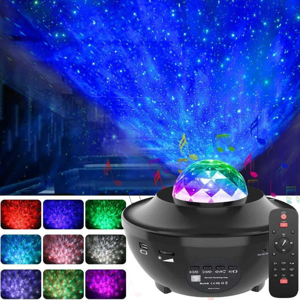 Galaxy Star Lights Ocean Wave Projector ( Built-in Bluetooth Speaker and Remote Control) - LuxxStores
