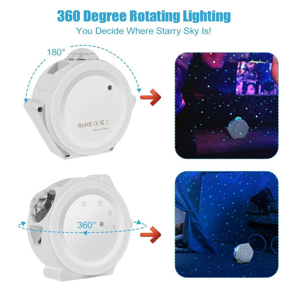 Touch&Voice Night Light Projector Starry Sky Projection Ocean Wave Water Wave - LuxxStores