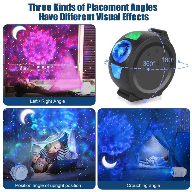 Touch&Voice Night Light Projector Starry Sky Projection Ocean Wave Water Wave - LuxxStores
