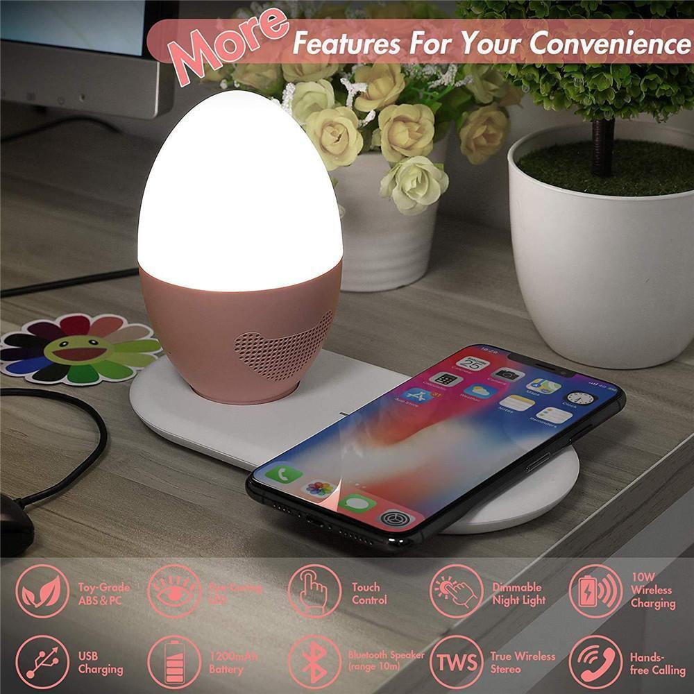 Household Bluetooth Audio Table Lamp Charging Bedroom Feeding Bedside Night Light Wireless Charger - LuxxStores