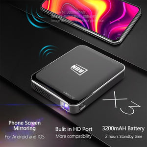 AUN MINI Projector X3, Android/IOS Phone Screen Mirroring, Multimedia system - LuxxStores