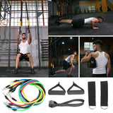 11pcs Pull Rope Fitness Exercises Resistance Bands Training Workout Yoga - LuxxStores