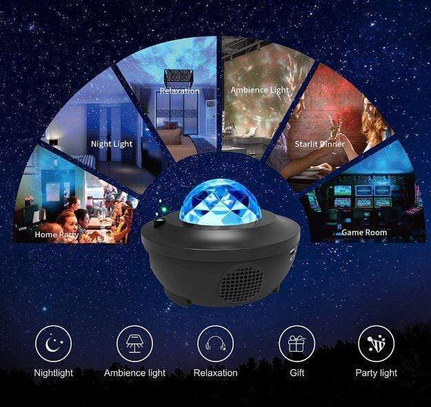 Galaxy Star Lights Ocean Wave Projector ( Built-in Bluetooth Speaker and Remote Control) - LuxxStores