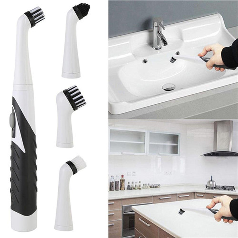 Household Cleaner Brush 4 in1 Electric Sonic Scrubber - LuxxStores