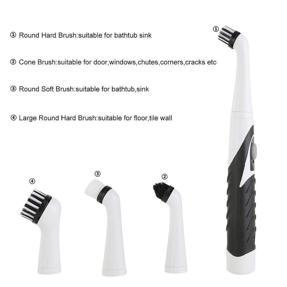 Household Cleaner Brush 4 in1 Electric Sonic Scrubber - LuxxStores