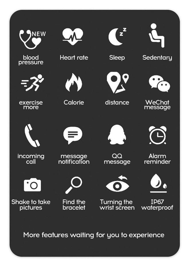 Smart Watch - Fitness Tracker IP67 Waterproof - LuxxStores