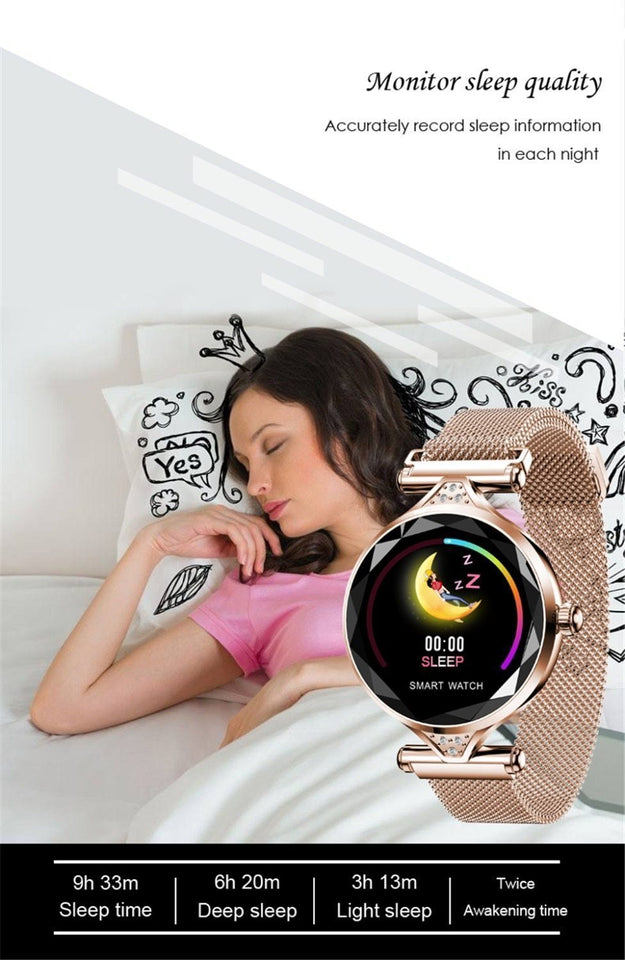 Women Smart Watch - Heart Rate Monitor, Fitness Tracker, Bluetooth Waterproof - LuxxStores