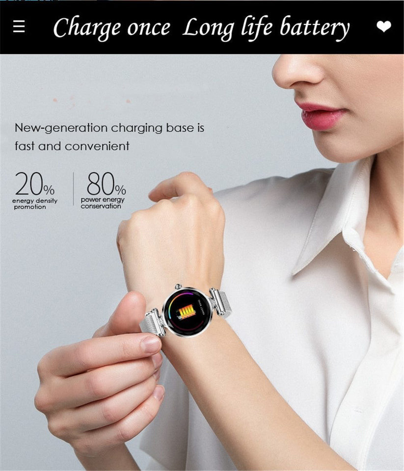 Women Smart Watch - Heart Rate Monitor, Fitness Tracker, Bluetooth Waterproof - LuxxStores