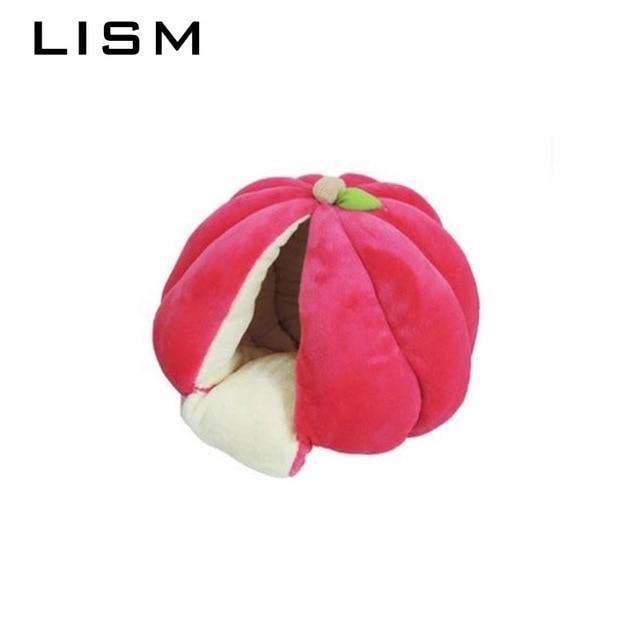 Pet Cat Dog Cute House Bed Mat Warm Soft Removeable Kennel Nest Pet Basket Halloween Funny Fruit Pumpkin House For Cat Dog Tent
