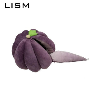 Pet Cat Dog Cute House Bed Mat Warm Soft Removeable Kennel Nest Pet Basket Halloween Funny Fruit Pumpkin House For Cat Dog Tent
