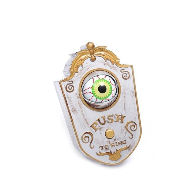 Halloween One eyed Doorbell Decoration Ghost's Day Glowing Hanging Piece Whole Door Hanging Plastic Doorbell Eyeball bell decor