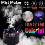 Mist Maker Smoke Fog Machine Color Changing Party Prop With 12 LED - LuxxStores