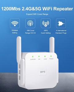 WiFi Range Extender Signal Booster with 4 External Antennas - LuxxStores