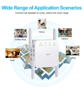 WiFi Range Extender Signal Booster with 4 External Antennas - LuxxStores