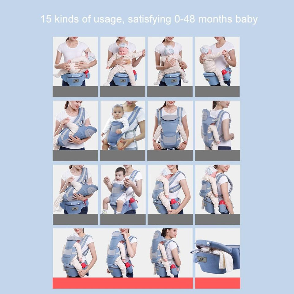 Baby Carrier With Infant Hip Seat For Baby Travel - LuxxStores