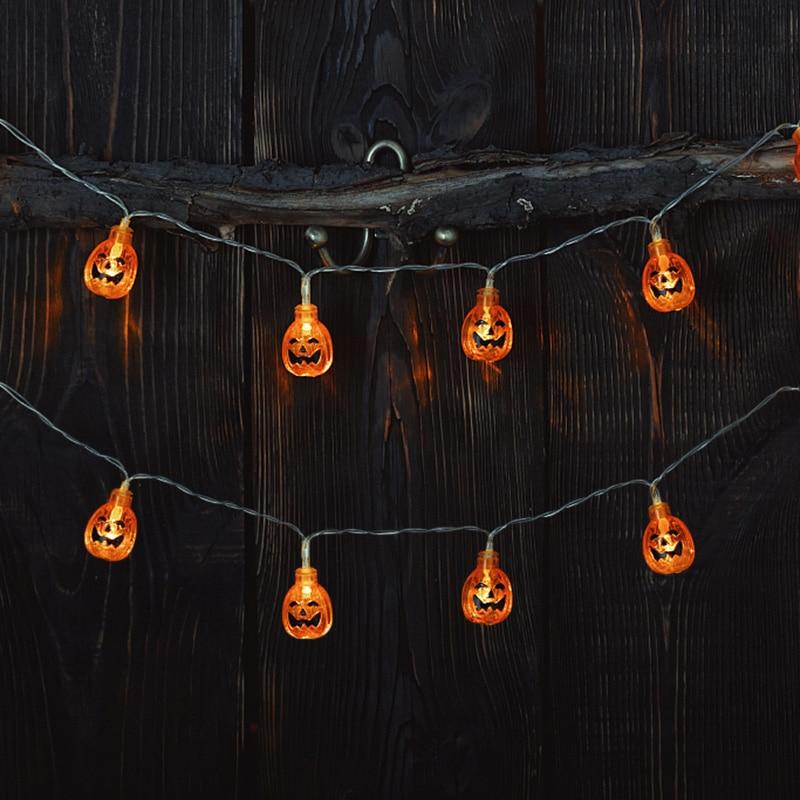 1.5m 10Led Halloween Pumpkin Ghost Skeletons Bat Spider Led Light String Festival Bar Home Party Decor Halloween Ornament