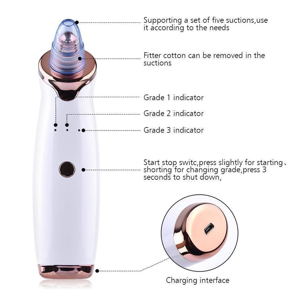 Pore Vacuum Blackhead Remover | Dermasuction - LuxxStores