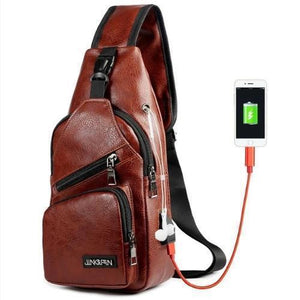 Cross-Chest Bag with USB Charging Socket - LuxxStores