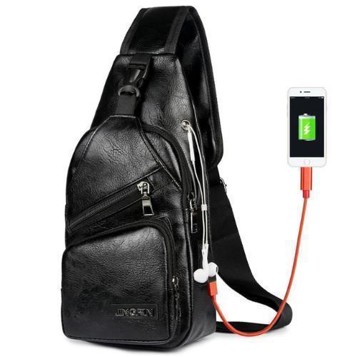 Cross-Chest Bag with USB Charging Socket - LuxxStores