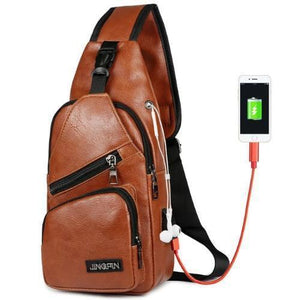 Cross-Chest Bag with USB Charging Socket - LuxxStores