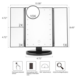 LED Touch Screen Makeup Mirror - LuxxStores
