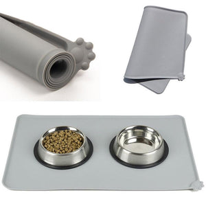 Waterproof Pet Mat For Dog Cat Solid Color Silicone Pet Food Pad Pet Bowl Drinking Mat Dog Feeding Placemat Easy Washing - LuxxStores