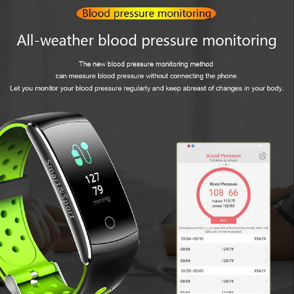 Smart Bracelet Heart Rate Monitor Waterproof Fitness Tracker Bluetooth Watch Band - LuxxStores
