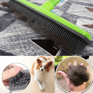Miracle Broom 3-in-1 Bristles Sweeper Squeegee Scratch Free Bristle Broom for Pet Cat Dog Hair Carpet Hardwood Windows - LuxxStores