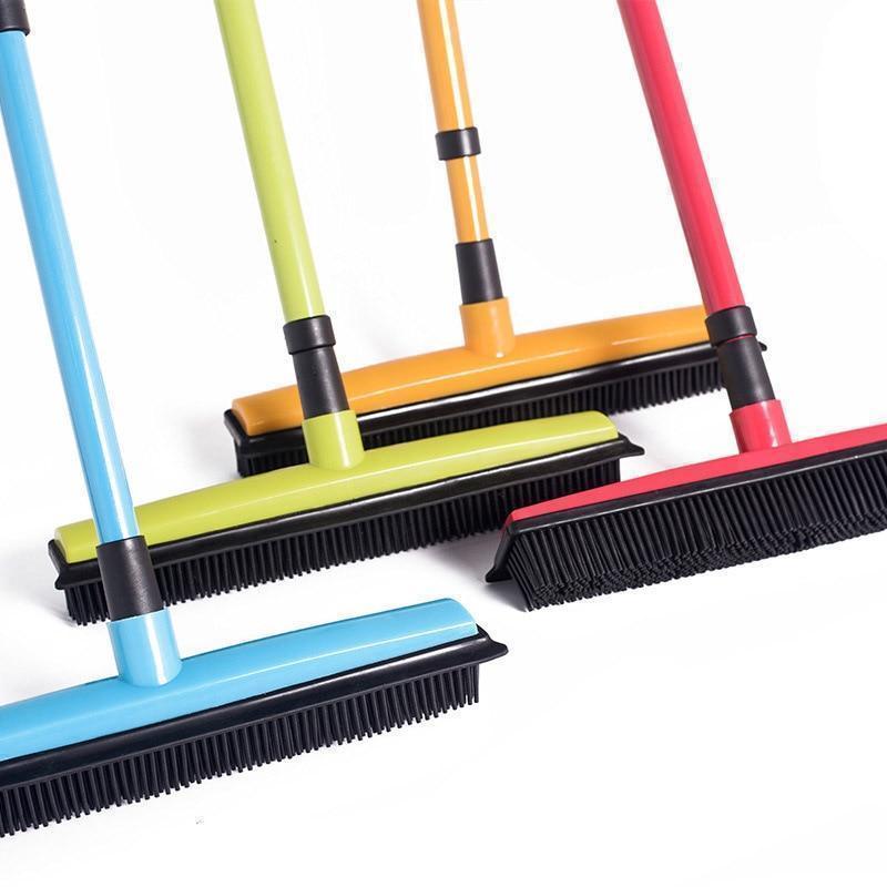 Miracle Broom 3-in-1 Bristles Sweeper Squeegee Scratch Free Bristle Broom for Pet Cat Dog Hair Carpet Hardwood Windows - LuxxStores