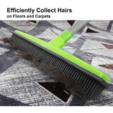 Miracle Broom 3-in-1 Bristles Sweeper Squeegee Scratch Free Bristle Broom for Pet Cat Dog Hair Carpet Hardwood Windows - LuxxStores