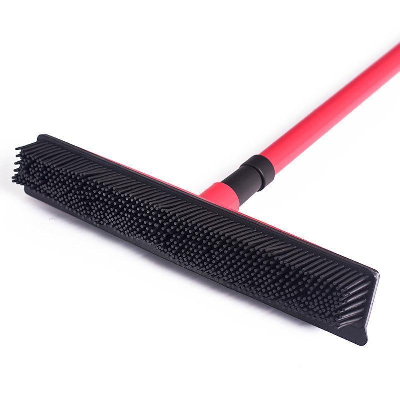 Miracle Broom 3-in-1 Bristles Sweeper Squeegee Scratch Free Bristle Broom for Pet Cat Dog Hair Carpet Hardwood Windows - LuxxStores